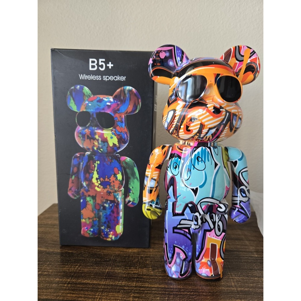 B5+ Graffiti Bear Bluetooth Speaker Designer Art Toy Urban Vinyl Style NEW w/box